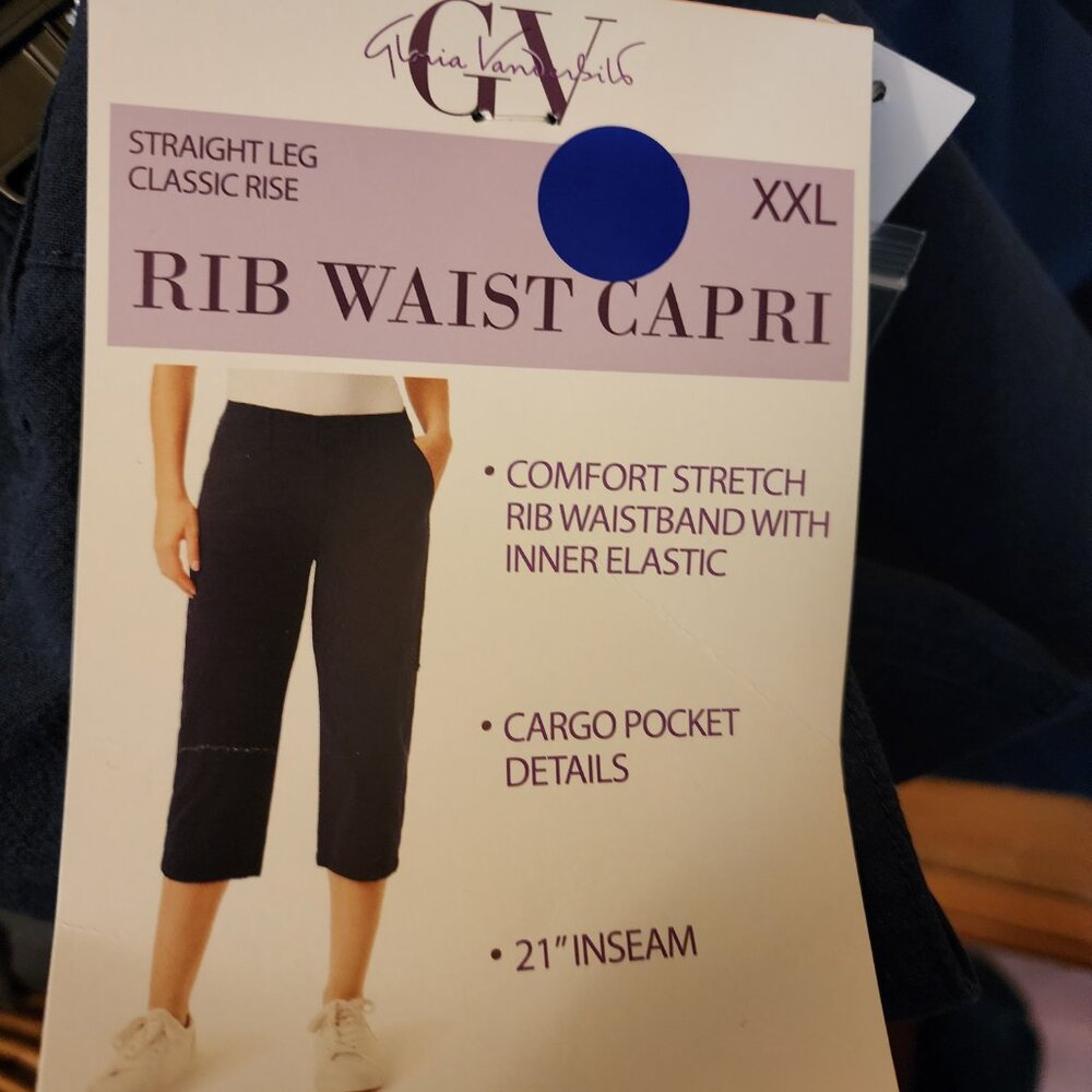 Gloria Vanderbilt Blue Rib Waist Capri - Picture 3 of 4